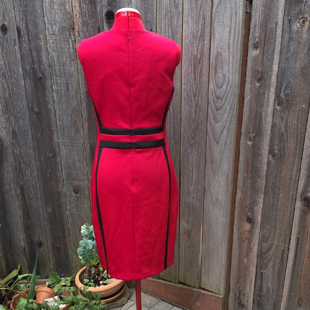 Calvin Klein Pink Sheath Mini Dress Mock Neck Sleeveless - Picture 2 of 6
